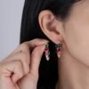 Heart Shape Rainbow Cubic Zirconia Drop Earrings