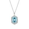 Hexagon Hola Emerald Cut Blue Zirconia S925 Necklace