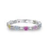 Hollow Out Round Rainbow Cubic Zirconia Ring