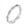 Hollow Out Round Rainbow Cubic Zirconia Ring