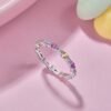 Hollow Out Round Rainbow Cubic Zirconia Ring