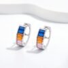 Hollow Rainbow Cubic Zirconia Hoop Earrings