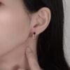 Hollow Rainbow Cubic Zirconia Hoop Earrings
