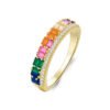 Interactive Design Emerald Cut Rainbow Cubic Zirconia Ring