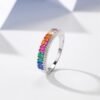Interactive Design Emerald Cut Rainbow Cubic Zirconia Ring
