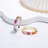 Luster Emerald Cut Rainbow Cubic Zirconia Ring