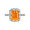 Luxury Halo Radiant Cut Cubic Zirconia S925 Pave Ring