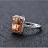 Luxury Halo Radiant Cut Cubic Zirconia S925 Pave Ring