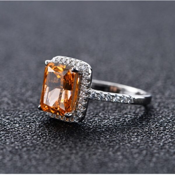 Luxury Halo Radiant Cut Cubic Zirconia S925 Pave Ring