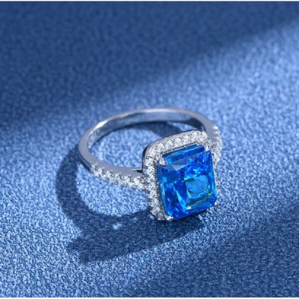 Luxury Halo Radiant Cut Cubic Zirconia S925 Pave Ring
