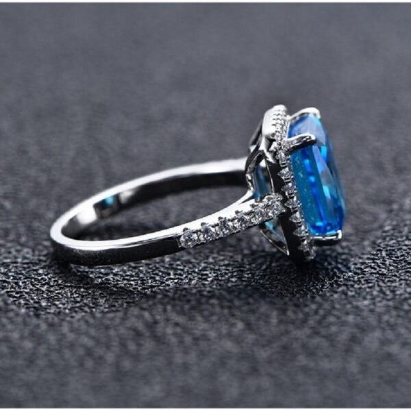 Luxury Halo Radiant Cut Cubic Zirconia S925 Pave Ring