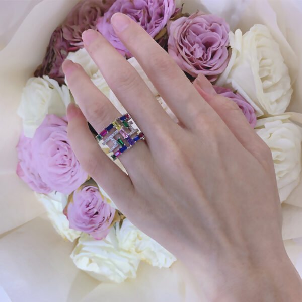 Luxury Rainbow Cubic Zirconia Band