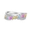 Marquise Cut Rainbow Cubic Zirconia Cross Band