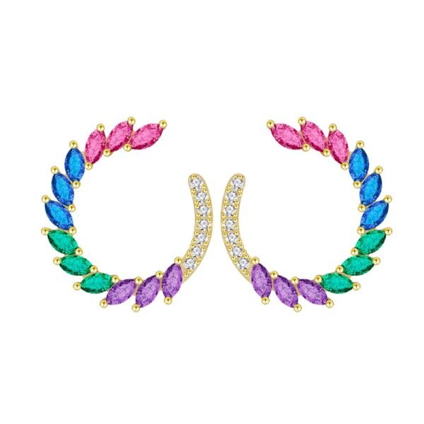 Marquise Cut Rainbow Cubic Zirconia Drop Earrings