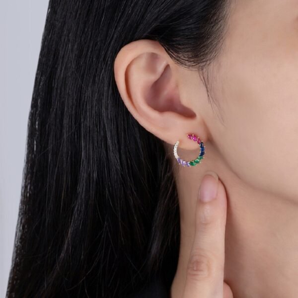 Marquise Cut Rainbow Cubic Zirconia Drop Earrings