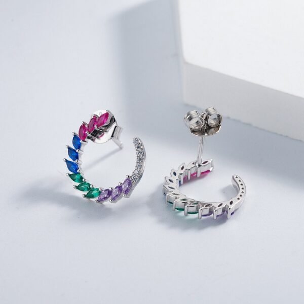 Marquise Cut Rainbow Cubic Zirconia Drop Earrings