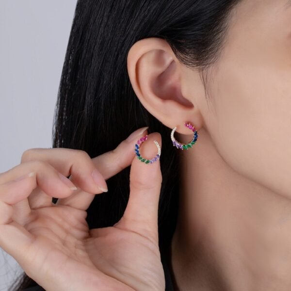 Marquise Cut Rainbow Cubic Zirconia Drop Earrings