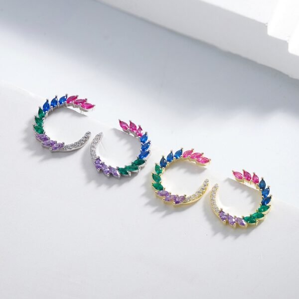 Marquise Cut Rainbow Cubic Zirconia Drop Earrings