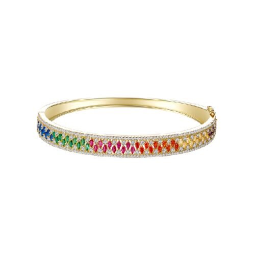 Marquise Cut Rainbow Cubic Zirconia Hollow Bracelet