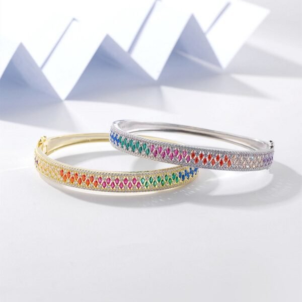 Marquise Cut Rainbow Cubic Zirconia Hollow Bracelet