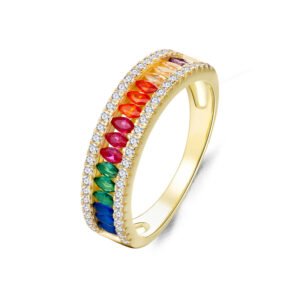 Marquise Rainbow Cubic Zirconia Statement Ring