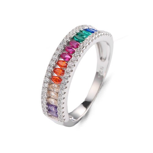 Marquise Rainbow Cubic Zirconia Statement Ring