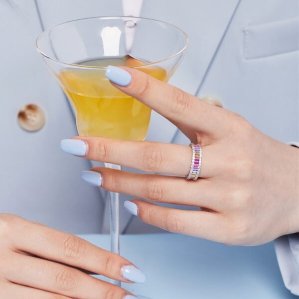 Mirage Emerald Cut Rainbow Cubic Zirconia Ring