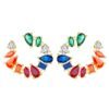 Mix Shape Rainbow Cubic Zirconia Drop Earrings