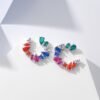 Mix Shape Rainbow Cubic Zirconia Drop Earrings