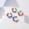 Mix Shape Rainbow Cubic Zirconia Drop Earrings