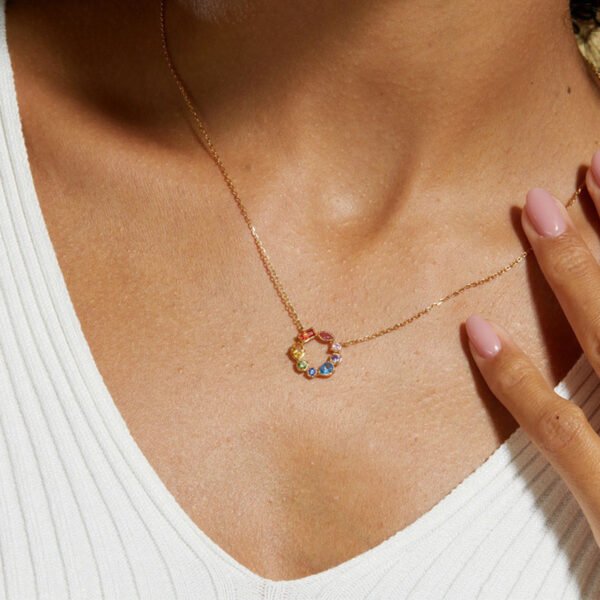 Mix Shape Rainbow Cz fashion Necklace