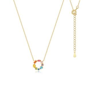 Mix Shape Rainbow Cz fashion Necklace