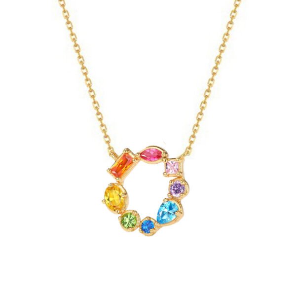 Mix Shape Rainbow Cz fashion Necklace