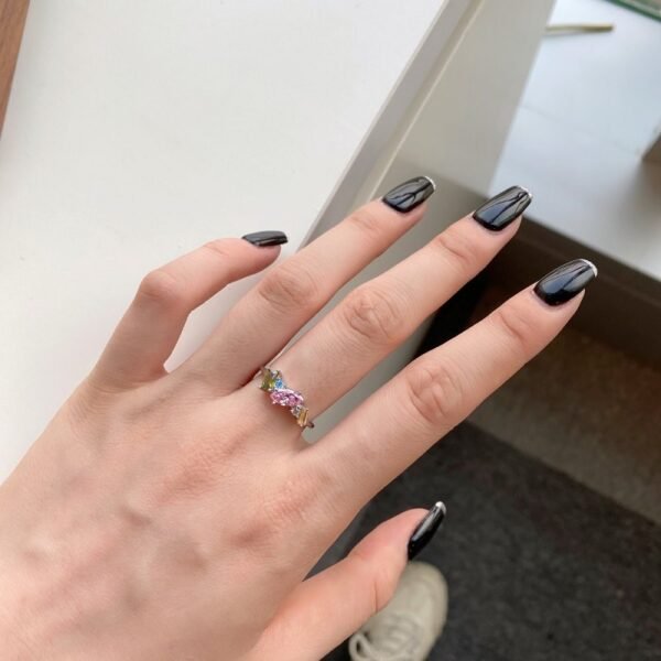 Mix Shaped Rainbow Cubic Zirconia Ring