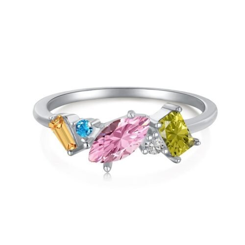 Mix Shaped Rainbow Cubic Zirconia Ring