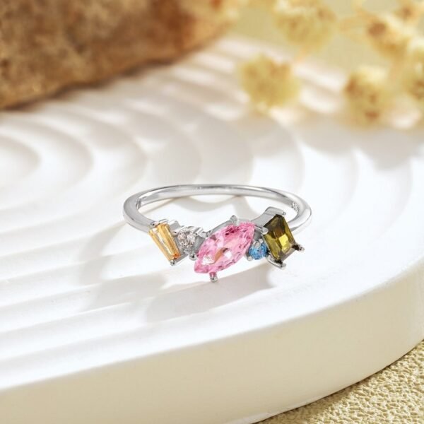 Mix Shaped Rainbow Cubic Zirconia Ring