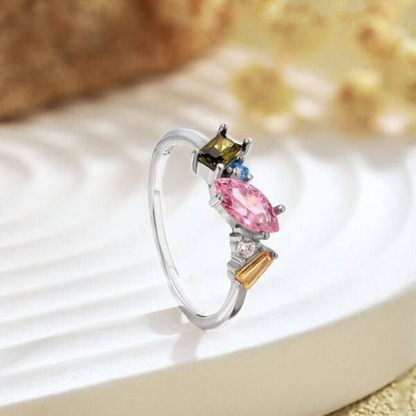 Mix Shaped Rainbow Cubic Zirconia Ring