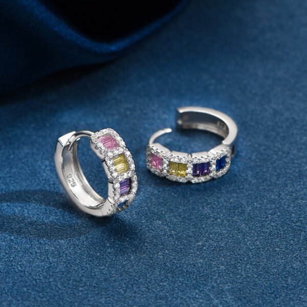 Pave Rainbow Cubic Zirconia Drop Earrings