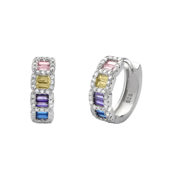 Pave Rainbow Cubic Zirconia Drop Earrings