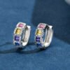 Pave Rainbow Cubic Zirconia Drop Earrings