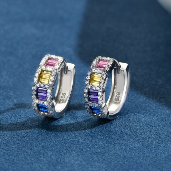 Pave Rainbow Cubic Zirconia Drop Earrings
