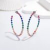 Pear Shape Rainbow Cubic Zirconia Drop Earrings
