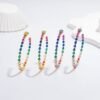 Pear Shape Rainbow Cubic Zirconia Drop Earrings