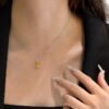 Pear Shaped Colored Cubic Zirconia S925 Necklace