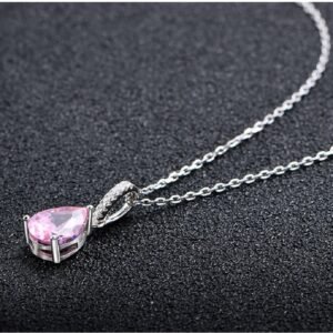 Pear Shaped Colored Cubic Zirconia S925 Necklace