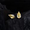 Pear Shaped Yellow Cubic Zirconia S925 Stud Earrings