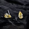 Pear Shaped Yellow Cubic Zirconia S925 Stud Earrings