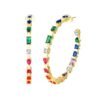Personality Mix Shape Rainbow Cubic Zirconia Drop Earrings