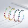 Personality Mix Shape Rainbow Cubic Zirconia Drop Earrings