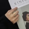 Personality Wide Design Rainbow Cubic Zirconia Ring